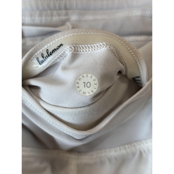 Lululemon Speed Up Shorts Womens Size 10 White Quick Dry Running Athletic Logo - Picture 4 of 8